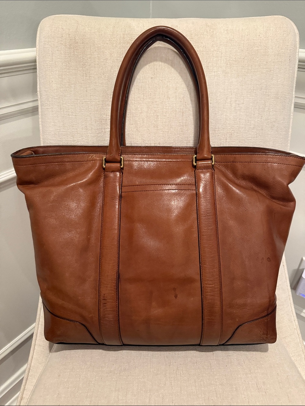 Vintage Coach Leather Bleeker Tote Bag in Brown - Classic Uni-sex Carryall - Picture 8 of 11